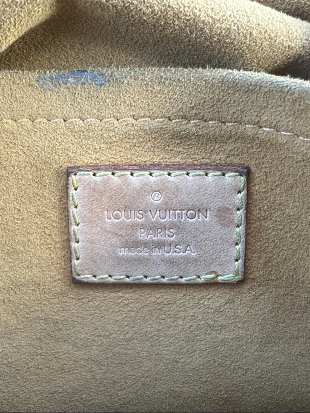 Vintage Louis Vuitton Denim Shoulder Bag with Leather Trim Baggy Pm - Picture 4 of 5